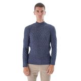 TRİST STAR Erkek Saç Örgülü Yün Triko Kazak TRIST-5343, Lacivert - 2XL