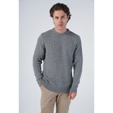 Trist Star Erkek Yürütme Angora Pamuk Bisiklet Yaka Triko Yün Kazak TRIST-5321 - Gri - 2XL