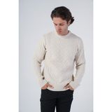Trist Star Erkek Yürütme Saç Sepet Örgü Bisiklet Yaka Triko Yün Kazak TRIST-5309 - 2XL - Bej