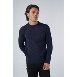 Trist Star Erkek Yürütme Saç Sepet Örgü Bisiklet Yaka Triko Yün Kazak TRIST-5309 - 2XL - Lacivert
