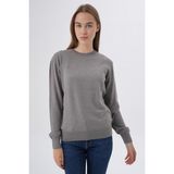 Trist Star Kadın %100 Organik Pamuk Bisiklet Yaka Triko Kazak TRIST-6101 - Kül - 2XL