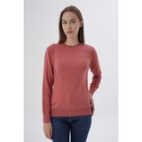 Trist Star Kadın %100 Organik Pamuk Bisiklet Yaka Triko Kazak TRIST-6101 - Pembe