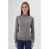 Trist Star Kadın %100 Organik Pamuk Yarım Balıkçı Yaka Triko Kazak Örme Bluz TRIST-6104 - Kül - 2XL