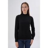 Trist Star Kadın %100 Organik Pamuk Yarım Balıkçı Yaka Triko Kazak Örme Bluz TRIST-6104 - Siyah - XL
