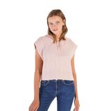 TRİST STAR Kadın Kapüşonlu Oversize Yün Triko Süveter TRIST-6131, Pudra - L