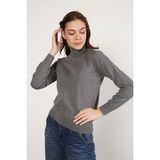 Trist Star Kadın Koyu Gri %100 Organik Pamuk Balıkçı Yaka Triko Kazak TRIST-6103 - 2XL