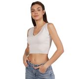 TRİST STAR Kadın Likralı Crop Triko Atlet Trist-6109, Buz Gri - L