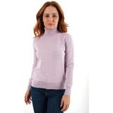 Trist Star Kadın Lila %100 Pamuk Balıkçı Yaka Triko Kazak Bluz TRIST-6103 - 2XL