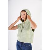 Trist Star Kadın Mint Kapüşonlu Oversize Yün Süveter Örme Triko TRIST-6131 - XL