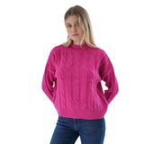 TRİST STAR Kadın Oversize Saç Örgülü Triko Örme Kazak TRIST-6158