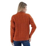 TRİST STAR Kadın Oversize V Yaka Uzun Hırka TRIST- 6161 Turuncu-L/XL