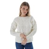 TRİST STAR Kadın Saç Örgülü Triko Örme Kazak TRIST-6164, Gri - L/XL
