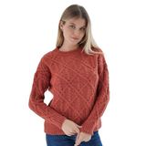 TRİST STAR Kadın Saç Örgülü Triko Örme Kazak TRIST-6164, Turuncu - L/XL