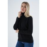 Trist Star Kadın Siyah %100 Organik Pamuk Balıkçı Yaka Triko Kazak TRIST-6103 - XL