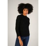 Trist Star Kadın Siyah Saç Örgülü Bisiklet Yaka Yün Kazak TRIST-6144 - M