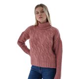 TRİST STAR Kadın Triko Kazak - Oversize Balıkçı Yaka, Selanik Saç Örgülü, TRIST-6163