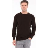 Trist Star Kahve Erkek %100 Pamuk Pirinç Örgü Bisiklet Yaka Triko Kazak TRIST-1207 - 2XL