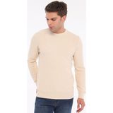 Trist Star Krem Erkek %100 Pamuk Zikzak Örgü Desenli Bisiklet Yaka Triko Kazak TRIST-1204 - 2XL