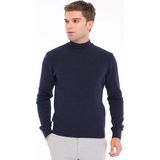 Trist Star Lacivert Erkek %80 Yün %20 Akrilik Fitilli Örgü Yarım Balıkçı Yaka Triko Kazak TRIST-5372 - 2XL
