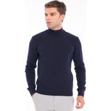 Trist Star Lacivert Erkek %80 Yün %20 Akrilik Fitilli Örgü Yarım Balıkçı Yaka Triko Kazak TRIST-5372