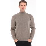 Trist Star Vizon Erkek %80 Yün %20 Akrilik Fitilli Örgü Yarım Balıkçı Yaka Triko Kazak TRIST-5372 - XL