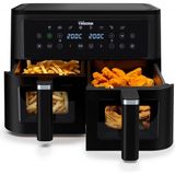 Tristar Çift Sepetli Sıcak Hava Fritözü, 9 L Kapasite, 10 Program, Senkronizasyon Fonksiyonu, Dijital Ekran, Görüntüleme Penceresi, Pfas Içermez, Yağsız Sağlıklı Kızartma, 2500W, FR-9429