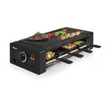 Tristar Ra-2736 Çok Fonksiyonlu Raclette Ve Pizza Makinesi Ayarlanabilir Termostat, Çift Isıtma Elemanlı 43 X 23 Cm 8 Kişilik Pişirme Yüzeyi Bpa İçermez 1300 Watt, Siyah