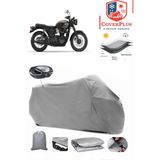 Triumph Bonneville T100 Branda Gri Arka Çanta Uyumlu(Topcase) Motosiket Brandası Motor Örtüsü Çadır Su Geçirmez Motosiklet Kılıfı Motor Brandası,lastikli,taşıma Torbalı