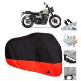 Triumph Scrambler Siyah Arka Çanta Uyumsuz Ultra Kalın Su Geçirmez Motor Brandası