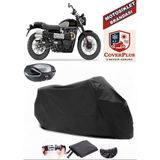 Triumph Street Scrambler Siyah Arka Çanta Uyumlu Motorsiket Brandası Motor Örtüsü Çadır Su Geçirmez Motosiklet Kılıfı Motor Brandası - Siyah- Arka Çanta UYUMLU
