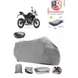 Triumph Tiger 660 Branda Gri Arka Çanta Uyumlu(Topcase) Motosiket Brandası Motor Örtüsü Çadır Su Geçirmez Motosiklet Kılıfı Motor Brandası,lastikli,taşıma Torbalı