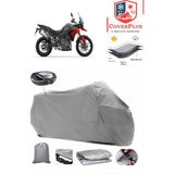 Triumph Tiger 850 Branda Gri Arka Çanta Uyumlu(Topcase) Motosiket Brandası Motor Örtüsü Çadır Su Geçirmez Motosiklet Kılıfı Motor Brandası,lastikli,taşıma Torbalı