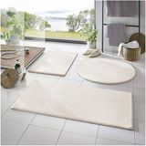 Trivago Halı 3'Lü Banyo Halısı Peluş Post Halı Klozet Takımı Fildişi 50 x 90--50 x 60--50 x 50(Yuvarlak)