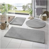Trivago Halı 3'Lü Banyo Halısı Peluş Post Halı Klozet Takımı Gri 50 x 90--50 x 60--50 x 50(Yuvarlak)