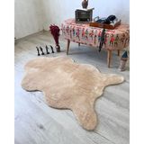 Trivago Halı Yıkanabilir Yumuşak Peluş Ayı Postu Çocuk Odası Oturma Odası Salon Mutfak Halısı - 120 x 190 cm - Bej - Vizon