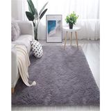 Trivago Halı Yıkanabilir Yumuşak Peluş Post Çocuk Odası Oturma Odası Salon Mutfak Halısı - Gri - 80 x 180 cm