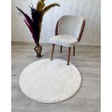 Trivago Halı Yıkanabilir Yumuşak Peluş Post Daire Çocuk Odası Oturma Odası Salon Mutfak Halısı - 150 x 150 cm - Fildişi