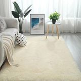 Trivago Halı Yıkanabilir Yumuşak Peluş Post Shaggy Çocuk Odası Oturma Odası Salon Mutfak Halısı - 120 x 400 cm - Fildişi