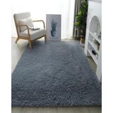 Trivago Halı Yıkanabilir Yumuşak Peluş Post Shaggy Çocuk Odası Oturma Odası Salon Mutfak Halısı - 80 x 260 cm - Antrasit