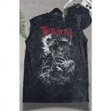 Trivium Sırt Baskılı Yıkamalı Kolsuz Tişört, Unisex Rock Band Temalı Sıfır Kollu Vintage Atlet - Siyah
