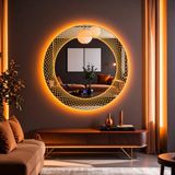 Trivon Amber Led'li Lazer Kumlamalı Lavabo & Banyo Aynası (Dokunmatik Sensörlü) - 90 x 90
