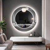 Trivon Led'li Lazer Kumlamalı Lavabo & Banyo Aynası (Dokunmatik Sensörlü) beyaz led'li 80 x 80