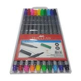 Trix 10'Lu Keçeli Kalem Seti 10 Renk Fineliner Kalemler Ölçüler ile Pratik Kullanım