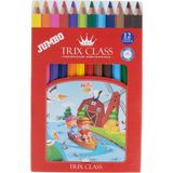 Trıx Class Kuru Boya Kalemi Jumbo 12 Renk T-14 8767 8750 - Karışık-Çok Renkli - 12 Adet