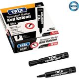 Trix Koli Kalemi -Kesik Uç-Permanent Marker-Siyah - Siyah1