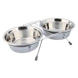 Trixie 2x1.5 lt 25 cm Gri Tıkırtısız Paslanmaz Çelik Köpek Mama Su Kabı