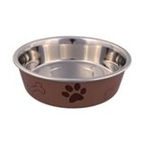 Trixie Paslanmaz Çelik 1700 ml 21 cm Kahverengi Köpek Mama ve Su Kabı