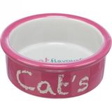 Trixie Seramik 0,3 lt 12 cm Antik Pembe Açık Gri Kedi Mama ve Su Kabı
