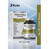 Trixowell Advanced Saç Vitamini Biotin, Vitamin, Mineral Bitkisel Ekstre, Saw Palmetto, Çinko, Demir, B5, B6 3 Kutu
