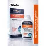 Trixowell Saç Dökülmesine Karşı, SLS, Paraben ve Silikon İçermeyen Şampuan 300 ml x 3 Kutu